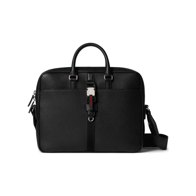 GUCCI Soft Grain Leather Briefcase Medium Size Men's Black-0