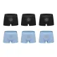 6 Pack (3 Black+3 White Blue)