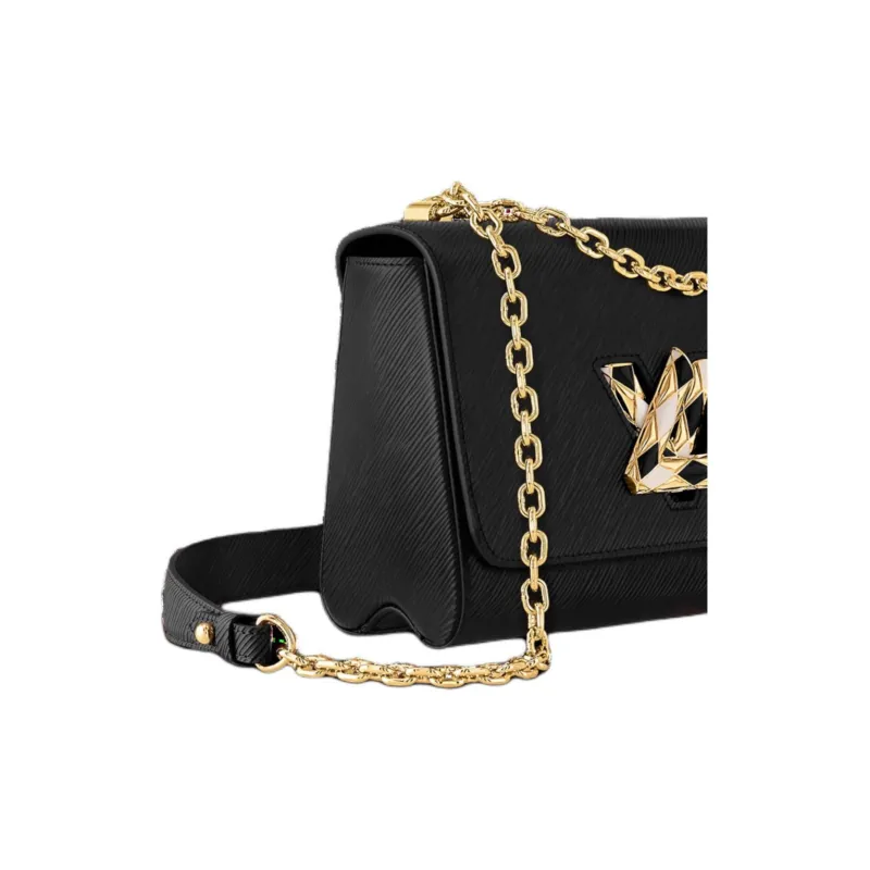 LOUIS VUITTON Cow Leather Crossbody Bag, Shoulder Bag Medium Size Women's Black-3