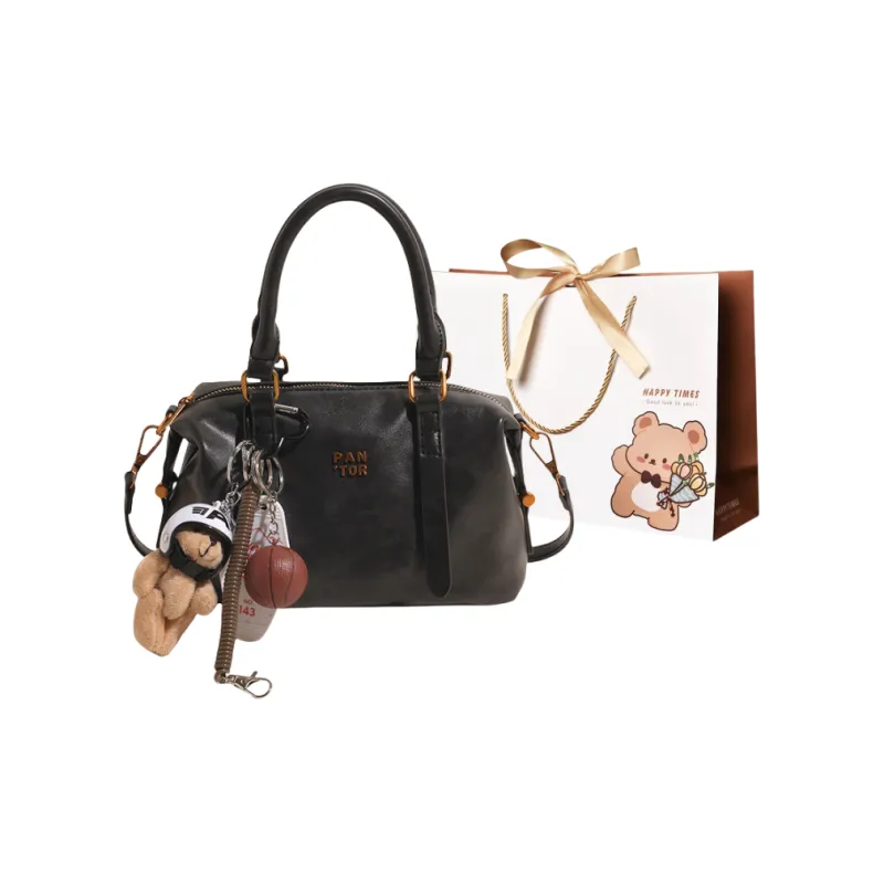 ERANGBEAR PU Boston Bag Handbag Shoulder Bag Crossbody Bag Women's Brown/Black/Coffee-3