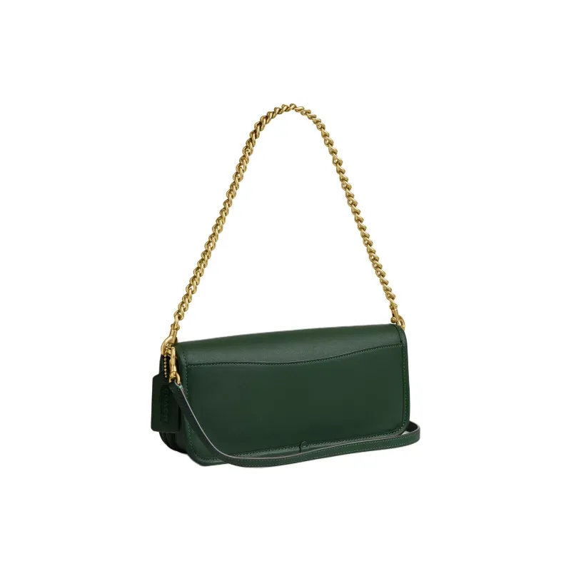 COACH Dinky Leather Shoulder Bag Crossbody Bag Handbag Women's Hunter Green-1