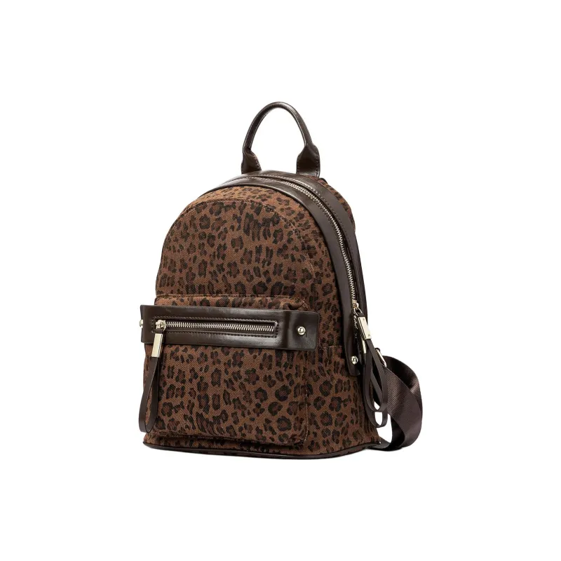 ROBERTA DI CAMERINO Fabric Backpack Regular Women's Leopard Brown-1