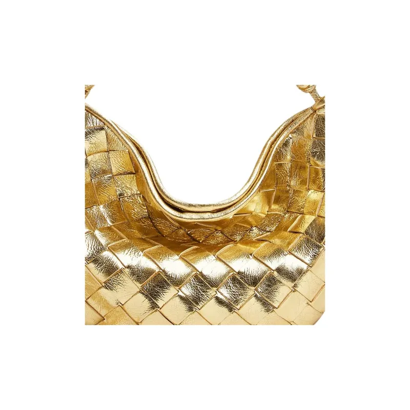 Bottega Veneta SARDINE Sheepskin Shoulder Bag, Crossbody Bag, Handbag Mini Women's Gold-4