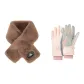 Brown Scarf+Pink Glove