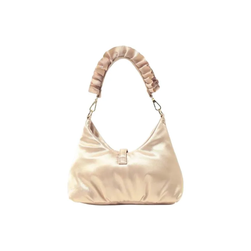 Beams Polyester One Shoulder Handbag Women's Black/Gold-8