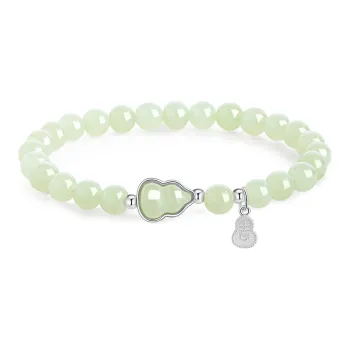Lao Feng Xiang Hetian Jade Bracelets Pale Greenish White Jade Women's