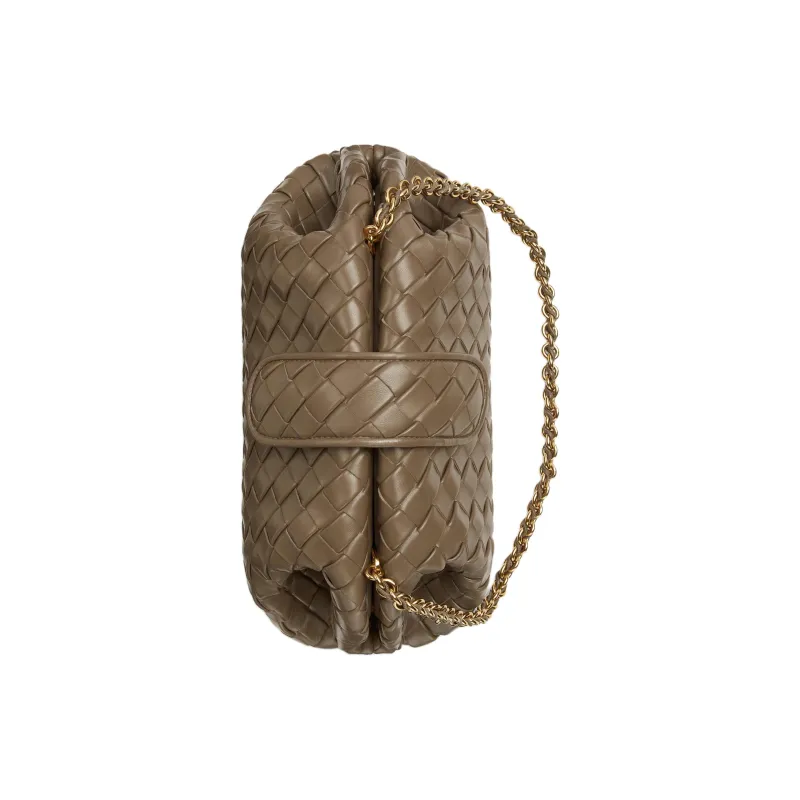 Bottega Veneta Sheepskin One Shoulder Clutch Women's Pinecone Brown-3