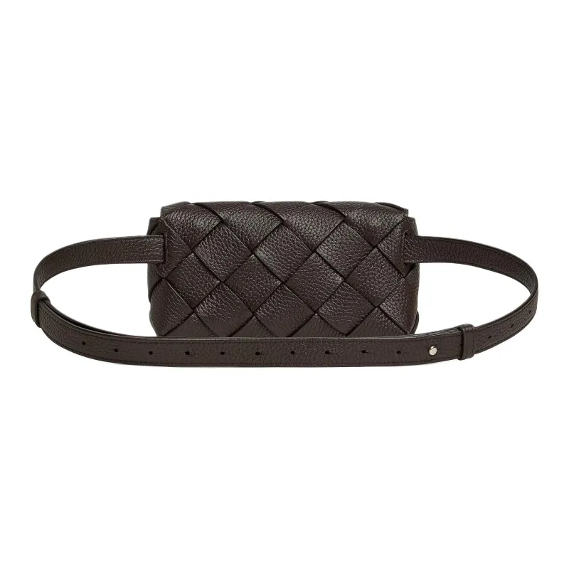 Bottega Veneta Calfskin Fanny Pack Men's Dark Brown-2