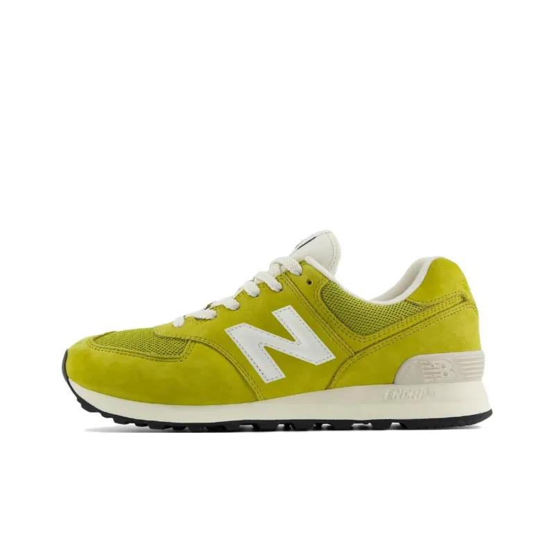 New Balance NB 574 Anti Slip Wear Resistant Low Top Casual Running Shoes Unisex Yellow Green-0