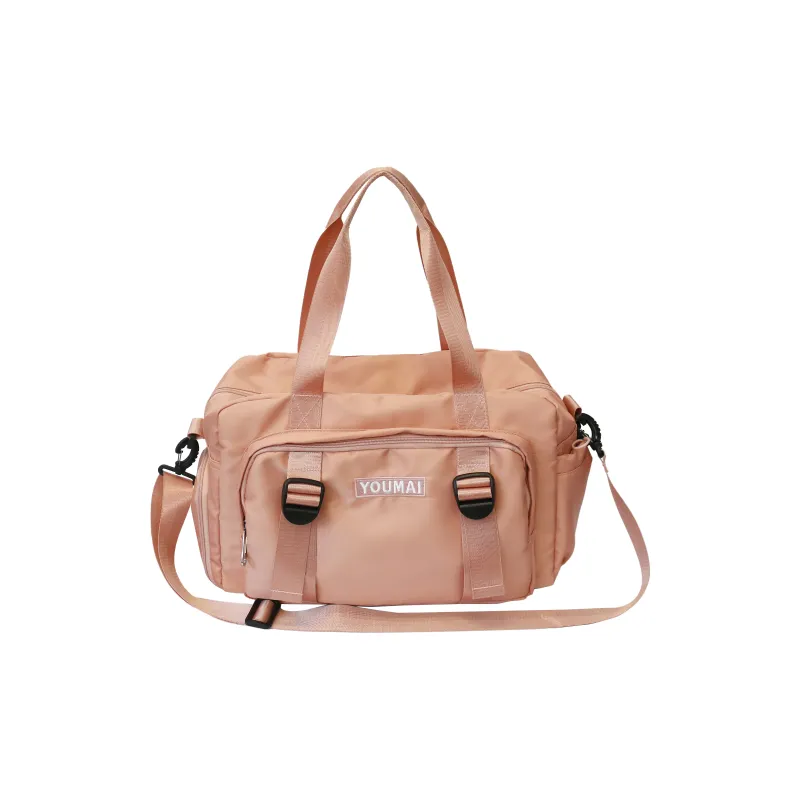 Travel Nylon Gym Bag Medium Size Unisex Black/Khaki/Yellow/Pink/Red-7