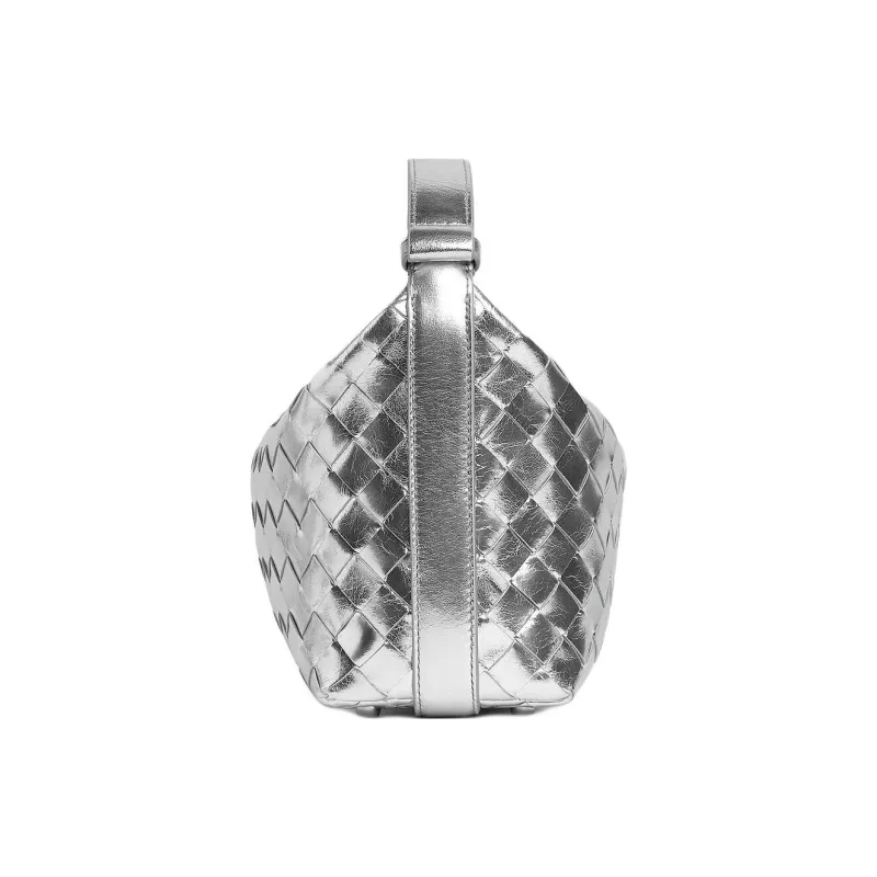 Bottega Veneta Sheepskin Handbag Shoulder Bag Regular Women's Silver-1