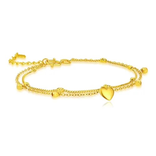 CHAOHONGJI Little Happiness Heart Peach, Jewelry 5G Gold Solid Gold Priced In Gram Gold Bracelet Women's
