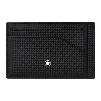 MONTBLANC Leather Card Clip Money Clip Card Holder Men's Black