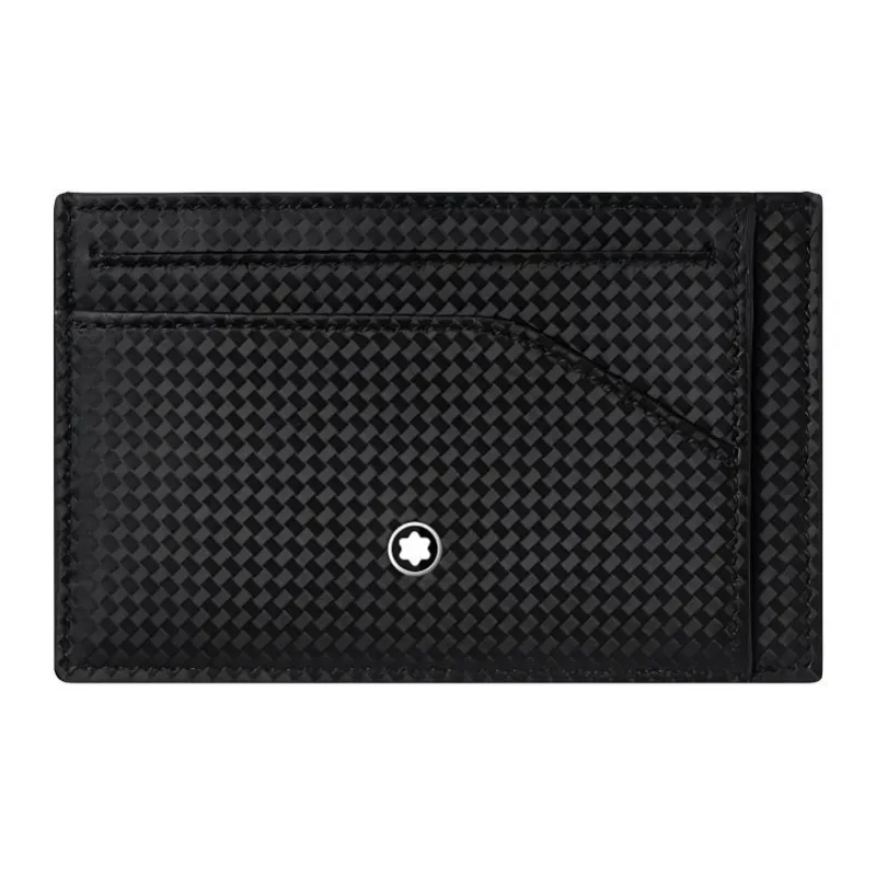 MONTBLANC Leather Card Clip Money Clip Card Holder Men's Black-0