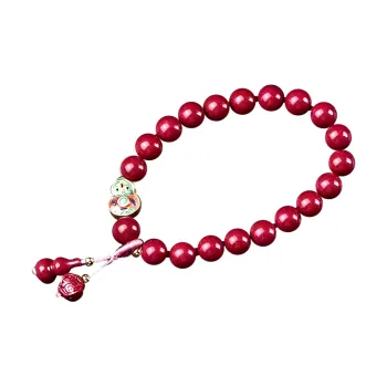 Stone On The Line Cinnabar Jade Bracelets Women's