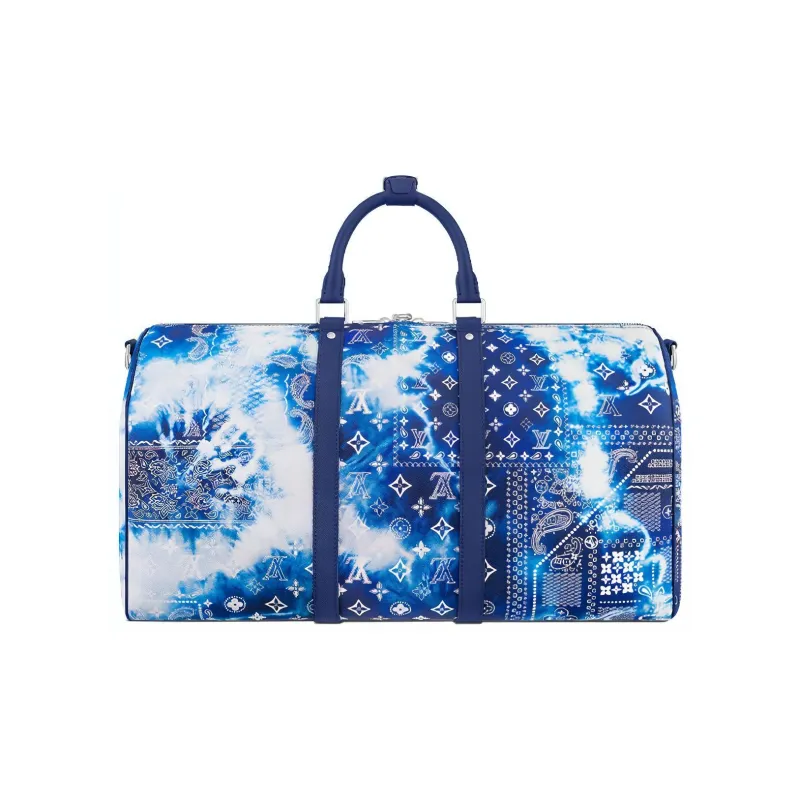 LOUIS VUITTON Keepall 50B Monogram Bandana Bleached Blue-1