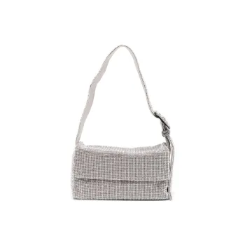 BENEDETTA BRUZZICHES Aluminum With Crystal And Rhinestones One Shoulder Handbags Women's Silver