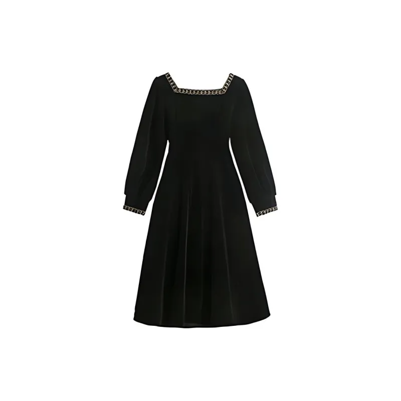 Incolore Long Sleeved Dress Women's Black-1