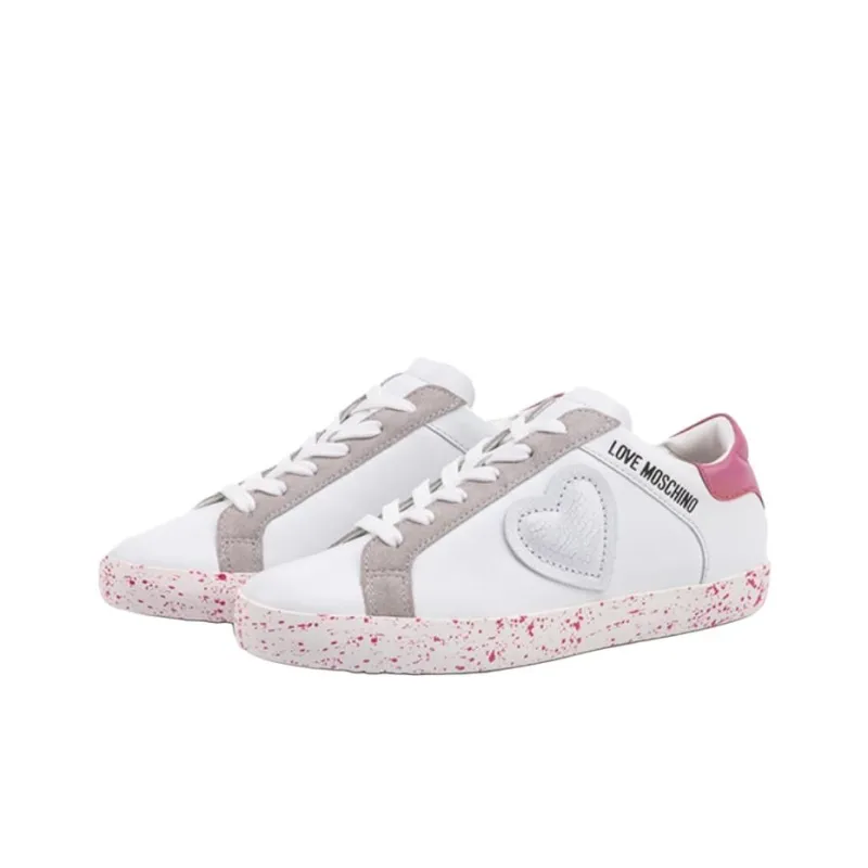 LOVE MOSCHINO Low Top Skateboard Shoes Women's White-1