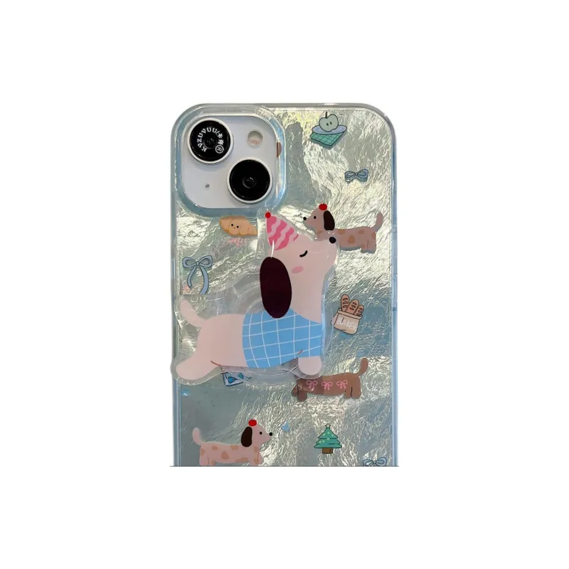 Sopi Acrylic Material Baguette Bacon Dog Stand Phone Cases Compatible With IPhone 16/15 Pro Max/Apple 13/14 Pro Max/12-1