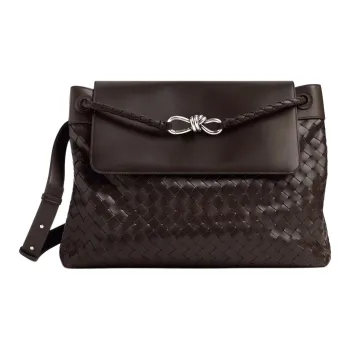 Bottega Veneta Andiamo Series Calfskin Messenger Bag, Shoulder Bag Tubas Men's Dark Brown