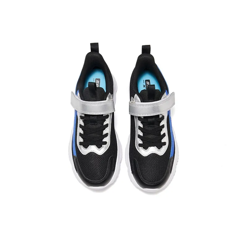 XTEP Anti Slip Wear Resistant Low Top Kids' Running Shoes Black Lyon Blue Kids'-3