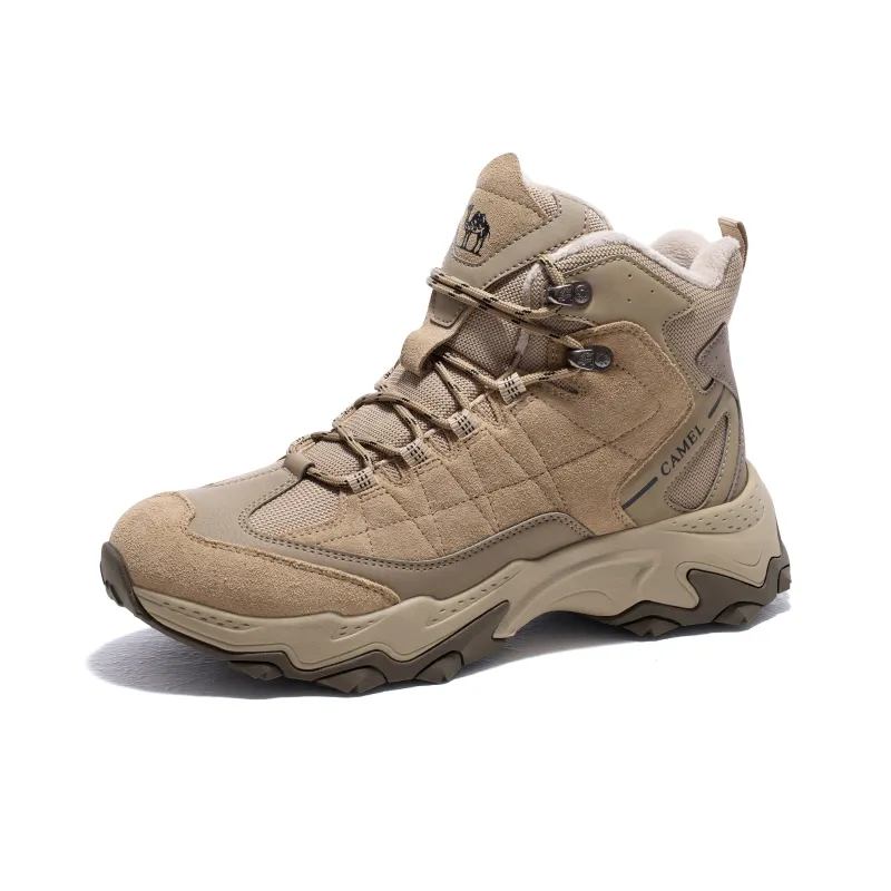 CAMEL Anti-Slip And Wear-Resistant Warm High-Top Outdoor Shoes Men's Black Gray-8