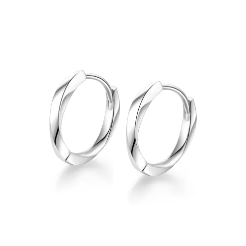 Lao Feng Xiang S925 Sterling Silver Stud Earrings For Women's, Living Women's