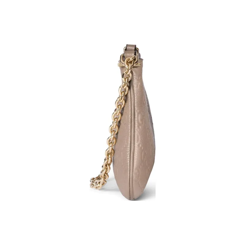 GUCCI GG Emblem Grain Leather Crossbody Bag, Shoulder Bag Small Size Women's Taupe-2