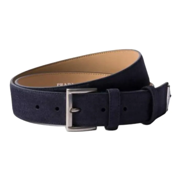 PRADA Logo embellished Suede Belt-0