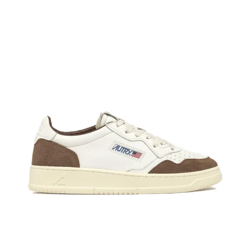AUTRY Medalist Anti Slip Wear Resistant Low Top Skateboard Shoes Men's White Brown-1