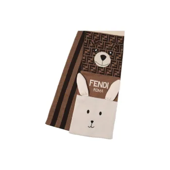 FENDI Virgin Wool, Polyester Knit Scarves Kids' Brown