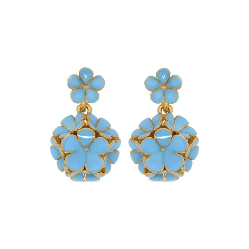 Oscar De La Renta Flower Drop Clip on Earrings-0