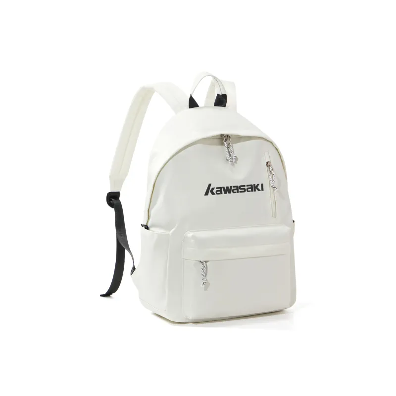 Kawasaki Fabric Backpack Laptop Bag Regular Unisex Black/White-7