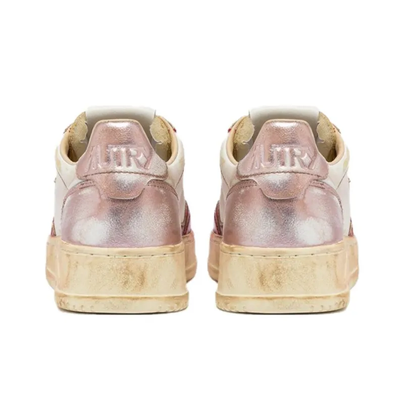 AUTRY Medalist Wear Resistant Low Top Skateboard Shoes Women's White Pink-4