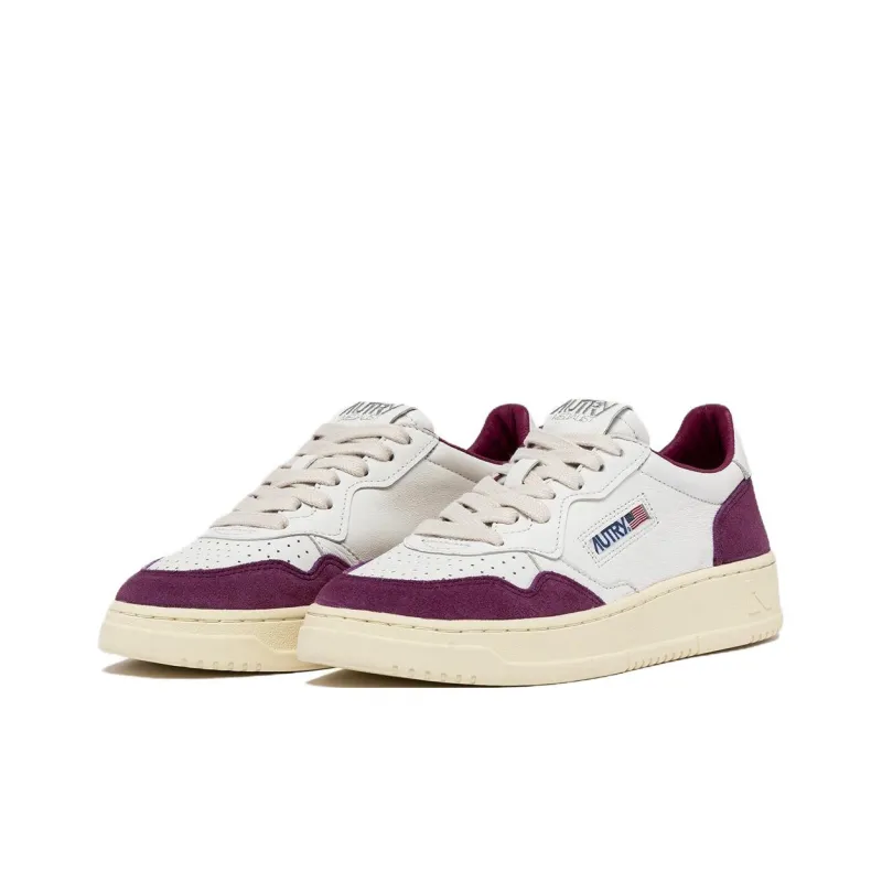 AUTRY BASKETS MEDALIST Anti Slip Wear Resistant Low Top Skateboard Shoes Women's White Purple-1