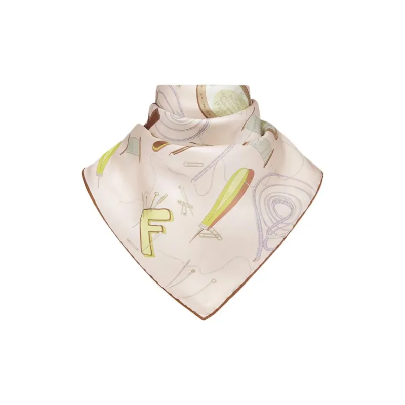 FENDI Silk Scarves Women's Pink-1