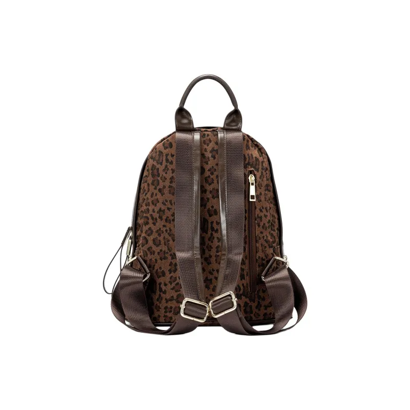 ROBERTA DI CAMERINO Fabric Backpack Regular Women's Leopard Brown-3