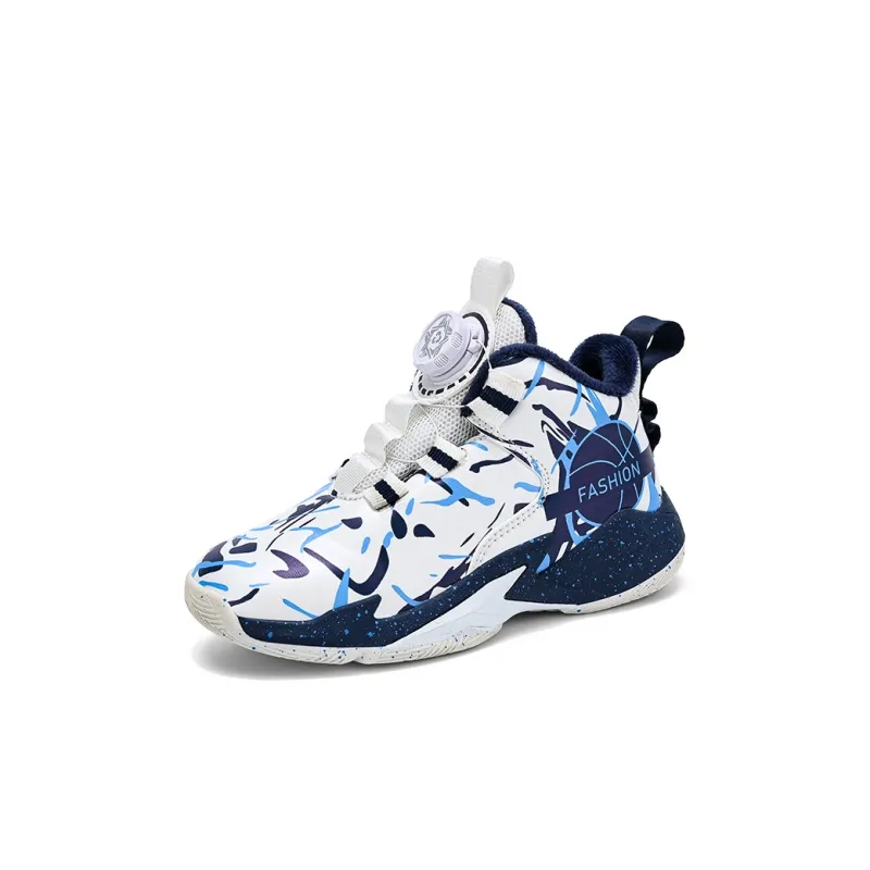 Wooden Rabbit Wear Resistant Breathable Lightweight Cushioning Warm Mid Top Children's Basketball Shoes Kids'-6