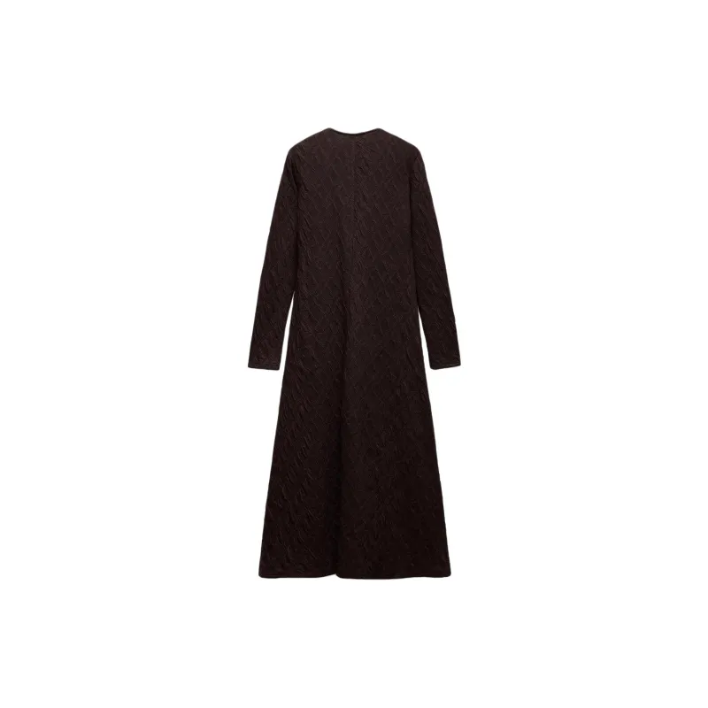 ZARA Long-Sleeved Dresses Women's Chocolate-1