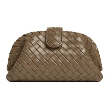Bottega Veneta Sheepskin Clutch Bag Over The Shoulder Women's Pinecone Brown