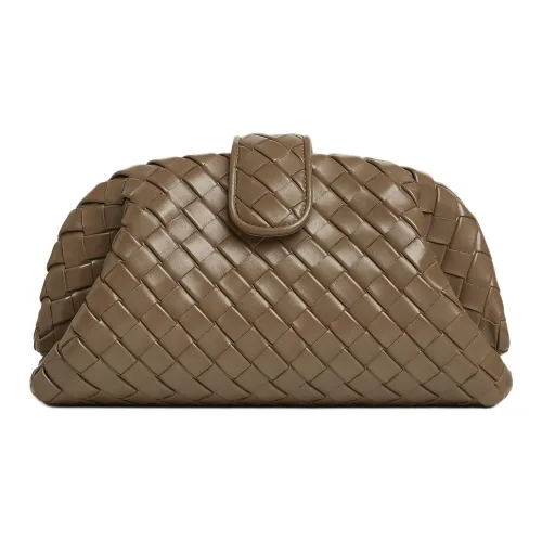 Bottega Veneta Sheepskin Clutch Bag Over The Shoulder Women's Pinecone Brown