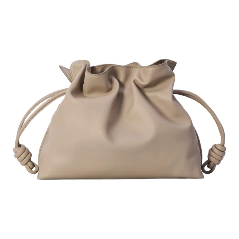 LOEWE Flamenco Napa Calf Leather Clutch Medium Size Women's Sand-3