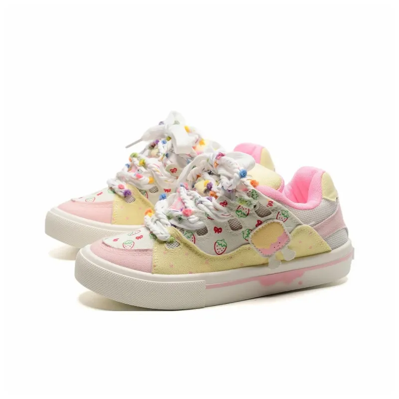 Circle Small Cushioned Wear-Resistant Lightweight Height Increasing Low-Top Skateboard Shoes Women's Box Included-2
