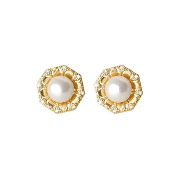 ORANGE SYMBOL Freshwater Pearl Mosquito Repellent Clip on Earrings Women's