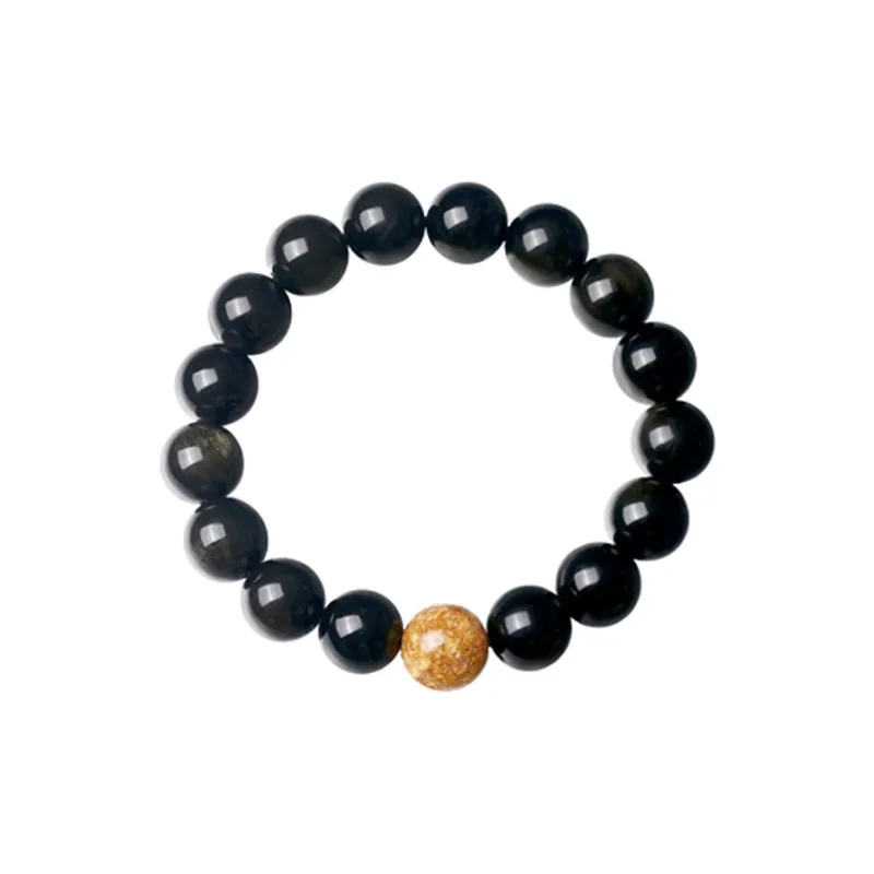 CIROCCO Gold Sheen Obsidian Bracelets Unisex Good Luck-0