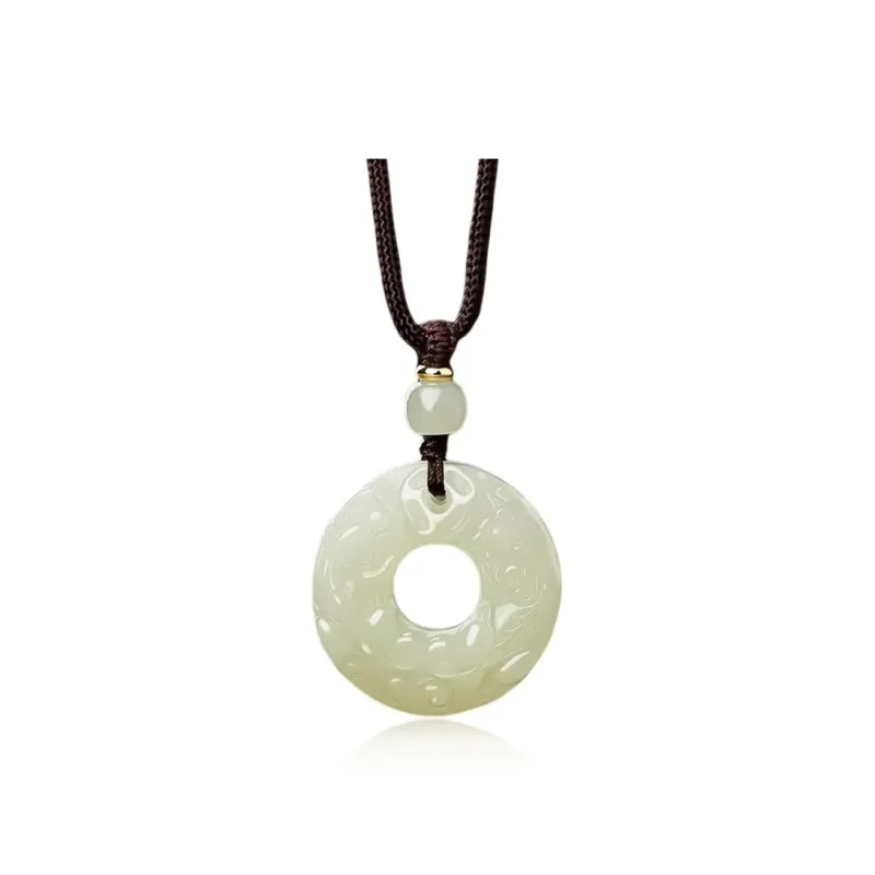 BYTHERE Hetian Jade Necklace Pendant, Gift For Boyfriend, Advanced Box Green Jade Unisex-8