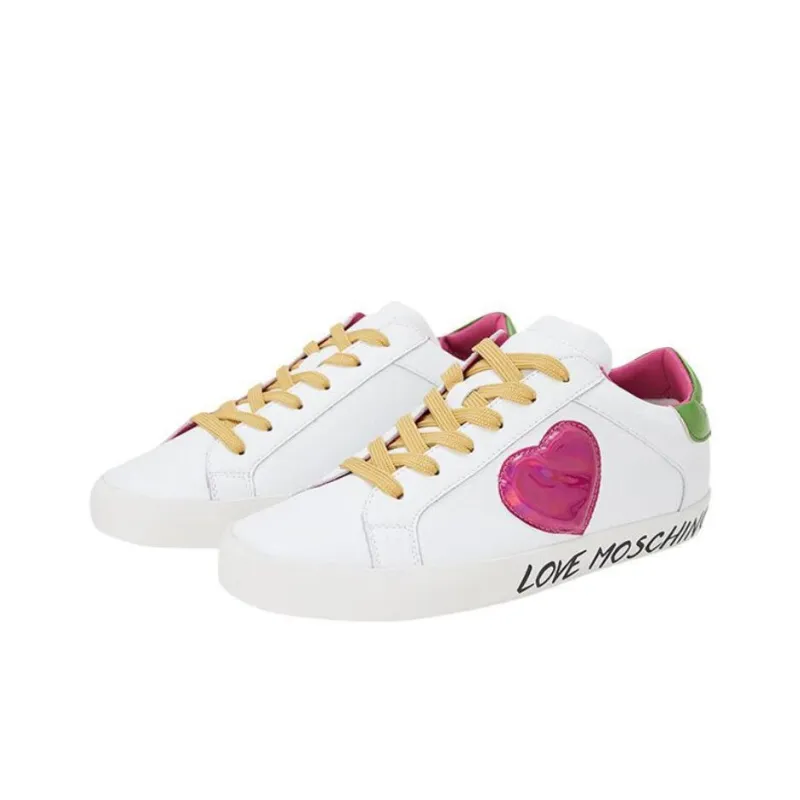 LOVE MOSCHINO Low Top Skateboard Shoes Women's White-2