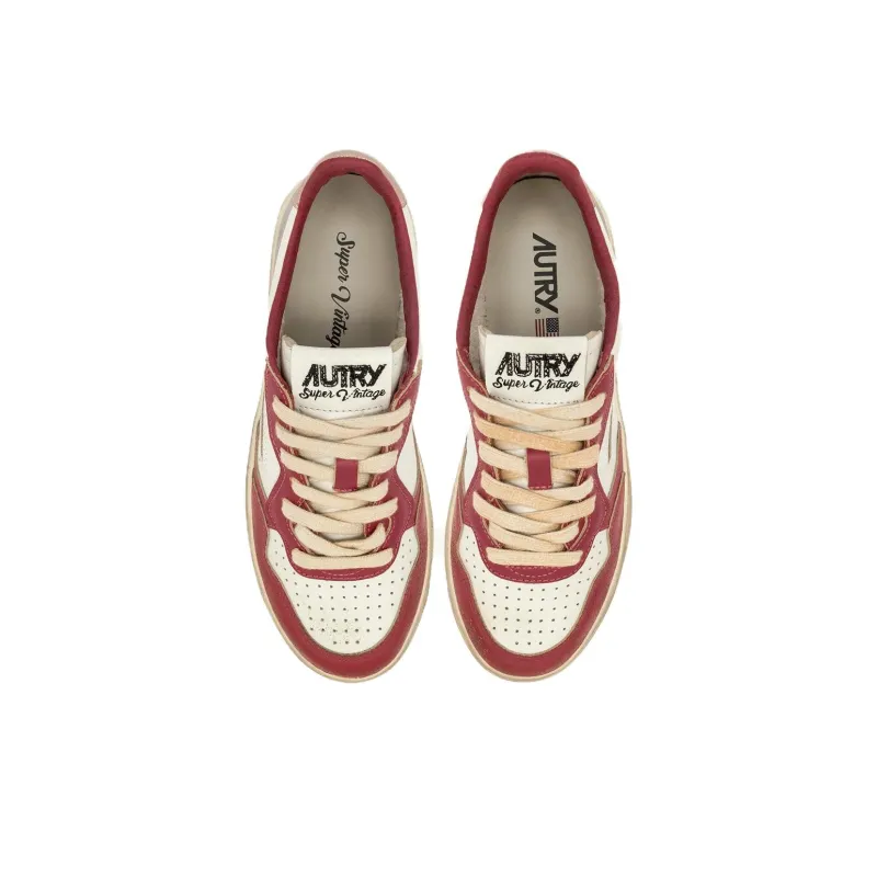 AUTRY BASKETS MEDALIST Anti Slip Wear Resistant Low Top Skateboard Shoes Women's White Red-3