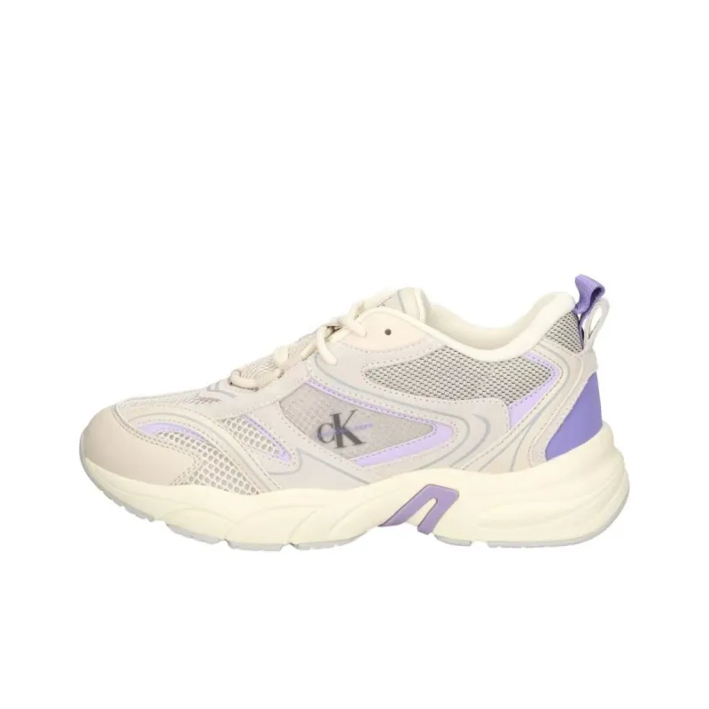 CKJ CALVIN KLEIN JEANS Low Top Casual Shoes Women's White Purple-0